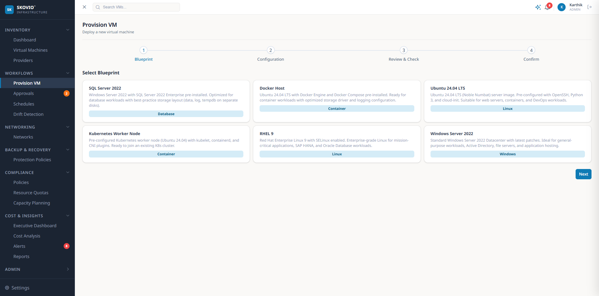 Skovio Provision VM Wizard
