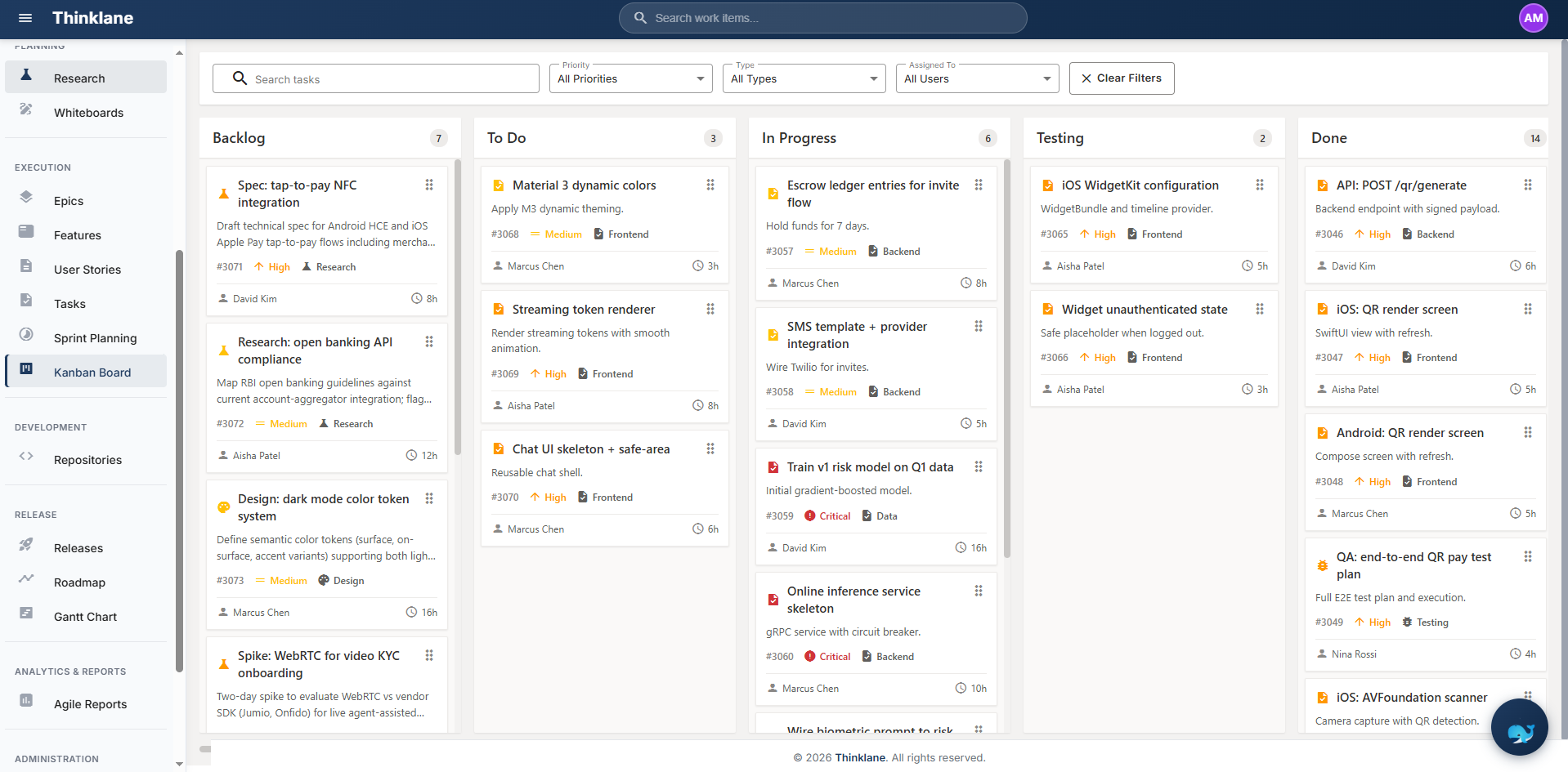 Thinklane Kanban Board