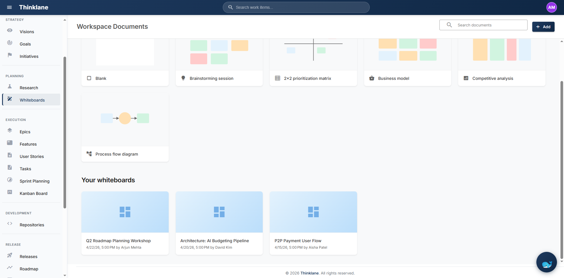 Thinklane Whiteboards